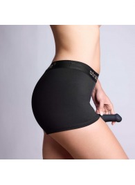 Черные трусики-боксеры для фиксации насадок Strap-on-me Harness Lingerie Allure - size S - Strap-on-me - купить с доставкой в Иркутске