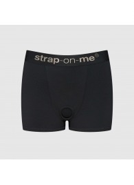 Черные трусики-боксеры для фиксации насадок Strap-on-me Harness Lingerie Allure - size XL - Strap-on-me - купить с доставкой в Иркутске