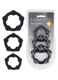 Набор из 3 эрекционных колец Beaded Silicone Cockring Set - Shots Media BV - в Иркутске купить с доставкой