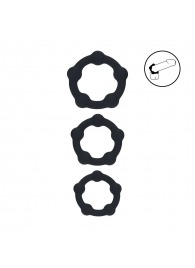 Набор из 3 эрекционных колец Beaded Silicone Cockring Set - Shots Media BV - в Иркутске купить с доставкой