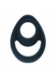 Черное эрекционное кольцо Double Ergo Silicone Cockring - Shots Media BV - в Иркутске купить с доставкой