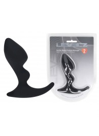 Черная анальная пробка для массажа простаты Double Ripple Silicone Prostate Massager - Shots Media BV - в Иркутске купить с доставкой