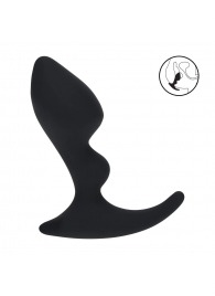 Черная анальная пробка для массажа простаты Double Ripple Silicone Prostate Massager - Shots Media BV - в Иркутске купить с доставкой