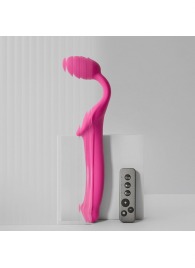 Ярко-розовый безремневой страпон Strap-on-me Vibrating Bendable Strap-On size M - Strap-on-me - купить с доставкой в Иркутске