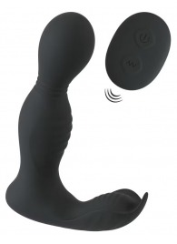 Черная анальная пробка с вибрацией, вращением и пультом ДУ RC Butt Plug with 2 Functions - Orion - в Иркутске купить с доставкой