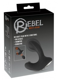 Черная анальная вибропробка с функцией расширения RC Butt Plug with 3 functions - Orion - в Иркутске купить с доставкой