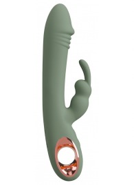 Оливковый вибратор-кролик Slim Rabbit Olive - 21,4 см. - Orion
