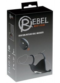 Черная вибронасадка для эрекции и стимуляции мошонки Cock ring with RC ball massager - Orion - в Иркутске купить с доставкой