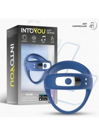 Синее интерактивное эрекционное виброкольцо Rank - Intoyou - в Иркутске купить с доставкой