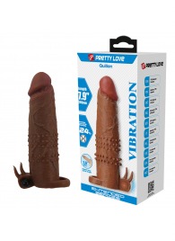 Коричневая насадка на пенис Quillon - 20 см. - Baile - в Иркутске купить с доставкой