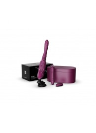 Фиолетовая секс-машина с функцией нагрева, насадками и присоской Sesh - Zalo - купить с доставкой в Иркутске