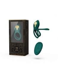 Зеленое эрекционное виброкольцо Bayek с пультом ДУ - Zalo - в Иркутске купить с доставкой