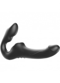 Черный безремневой страпон с 3 моторами - Ibiza - купить с доставкой в Иркутске