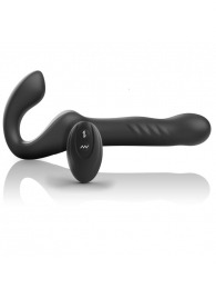Черный безремневой страпон с вибрацией и возвратно-поступательными движениями - 24 см. - Ibiza - купить с доставкой в Иркутске
