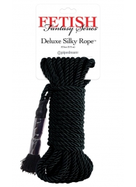 Черная веревка для фиксации Deluxe Silky Rope - 9,75 м. - Pipedream - купить с доставкой в Иркутске