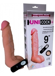 Фаллическая насадка Харнесс UNICOCK 9  с вибрацией - 24 см. - LOVETOY (А-Полимер) - купить с доставкой в Иркутске