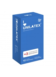 Классические презервативы Unilatex Natural Plain - 12 шт. + 3 шт. в подарок - Unilatex - купить с доставкой в Иркутске