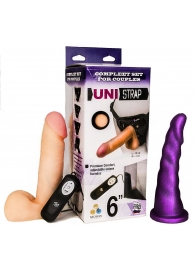 Вибрострапон с двумя насадками UniStrap - 18 и 18 см. - LOVETOY (А-Полимер) - купить с доставкой в Иркутске