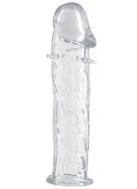 Гладкая прозрачная насадка с усиками под головкой - 12,5 см. - Toyfa Basic - в Иркутске купить с доставкой