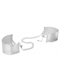 Серебристые наручники-браслеты Desir Metallique Handcuffs - Bijoux Indiscrets - купить с доставкой в Иркутске