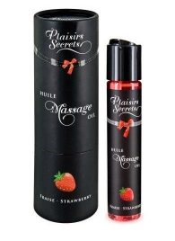 Массажное масло с ароматом клубники Huile de Massage Gourmande Fraise des Bois - 59 мл. - Plaisir Secret - купить с доставкой в Иркутске