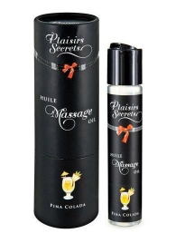 Массажное масло с ароматом пина колады Huile de Massage Gourmande Pina Colada - 59 мл. - Plaisir Secret - купить с доставкой в Иркутске