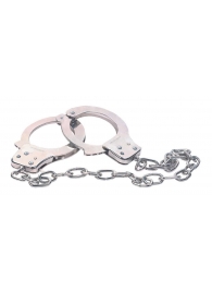 Наручники из металла с длинной цепочкой CHROME HANDCUFFS METAL HANDCUFFS W. KEY - NMC - купить с доставкой в Иркутске