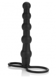 Насадка на пенис для двойного проникновения Silicone Beaded Double Rider - 14 см. - California Exotic Novelties - в Иркутске купить с доставкой