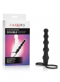 Насадка на пенис для двойного проникновения Silicone Beaded Double Rider - 14 см. - California Exotic Novelties - в Иркутске купить с доставкой