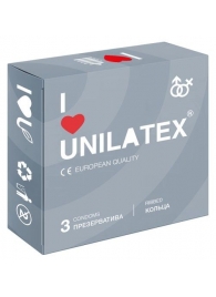 Презервативы с рёбрами Unilatex Ribbed - 3 шт. - Unilatex - купить с доставкой в Иркутске