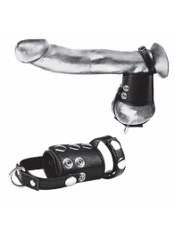 Кольцо на член и мошонку Cock Ring With 2  Ball Stretcher And Optional Weight Ring - BlueLine - в Иркутске купить с доставкой