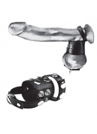 Утяжка на пенис и мошонку Cock Ring With 1.5  Ball Stretcher And Optional Weight Ring - BlueLine - купить с доставкой в Иркутске