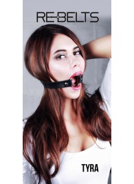 Чёрный кожаный чокер-кляп Tyra Black - Rebelts - купить с доставкой в Иркутске