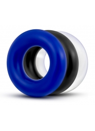 Набор из 3 разноцветных колец Stay Hard Donut Rings - Blush Novelties - в Иркутске купить с доставкой