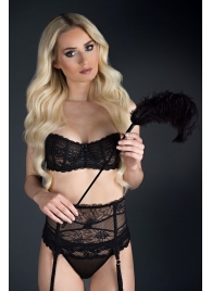 Стек с большим чёрным пером Large Feather Tickler - 65 см. - Blush Novelties - купить с доставкой в Иркутске