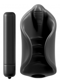 Чёрный мастурбатор Vibrating Silicone Stimulator с вибрацией - Pipedream - в Иркутске купить с доставкой