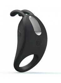 Чёрное эрекционное кольцо с вибрацией Rabbit Vibrator - Baile - в Иркутске купить с доставкой