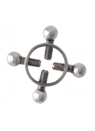 Серебристые зажимы для сосков на винтах - ToyFa - купить с доставкой в Иркутске