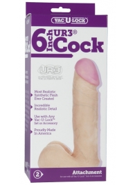 Ультра реалистичная насадка Vac-U-Lock  6  ULTRASKYN Cock - 17,3 см. - Doc Johnson - купить с доставкой в Иркутске