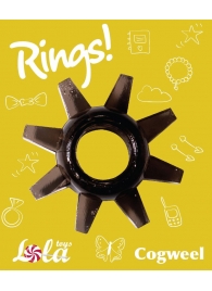 Чёрное эрекционное кольцо Rings Cogweel - Lola Games - в Иркутске купить с доставкой