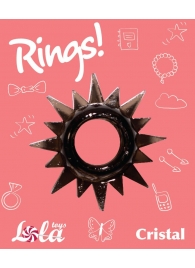 Чёрное эрекционное кольцо Rings Cristal - Lola Games - в Иркутске купить с доставкой