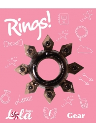 Чёрное эрекционное кольцо Rings Gear - Lola Games - в Иркутске купить с доставкой