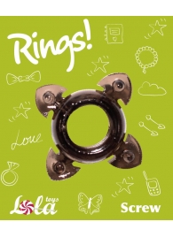 Чёрное эрекционное кольцо Rings Screw - Lola Games - в Иркутске купить с доставкой