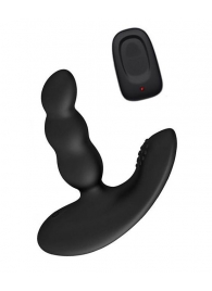 Черный силиконовый стимулятор простаты Levett Nitoc с пультом ДУ - Levett - в Иркутске купить с доставкой