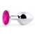 Серебристая анальная пробка с малиновым кристаллом - 7,2 см. - Anal Jewelry Plug - купить с доставкой в Иркутске