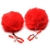 Красные зажимы на соски с помпонами Pom Pom - XR Brands - купить с доставкой в Иркутске