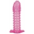 Гелевая розовая насадка с шипами - 12 см. - Toyfa Basic - в Иркутске купить с доставкой