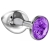 Малая серебристая анальная пробка Diamond Purple Sparkle Small с фиолетовым кристаллом - 7 см. - Lola Games - купить с доставкой в Иркутске