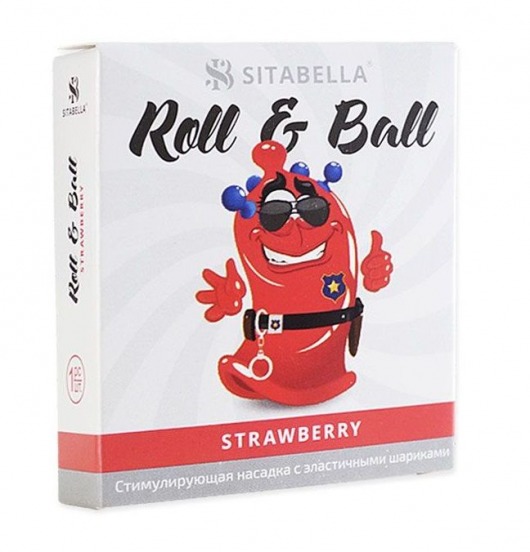 Стимулирующий презерватив-насадка Roll   Ball Strawberry - Sitabella - купить с доставкой в Иркутске