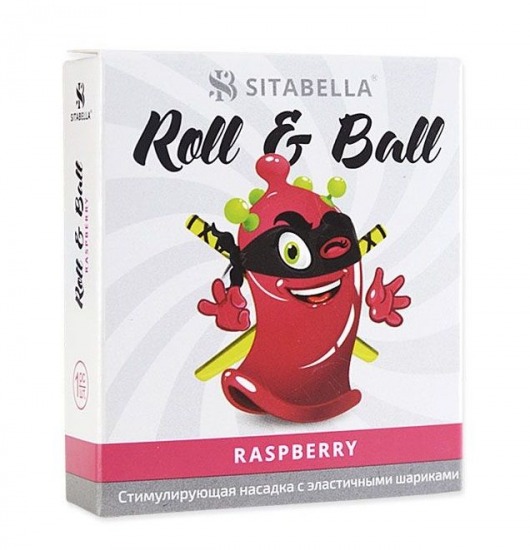 Стимулирующий презерватив-насадка Roll   Ball Raspberry - Sitabella - купить с доставкой в Иркутске